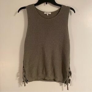 Madewell Sweater Vest Tank Top Womens M Green Knit Textured Top CottageCore Ties